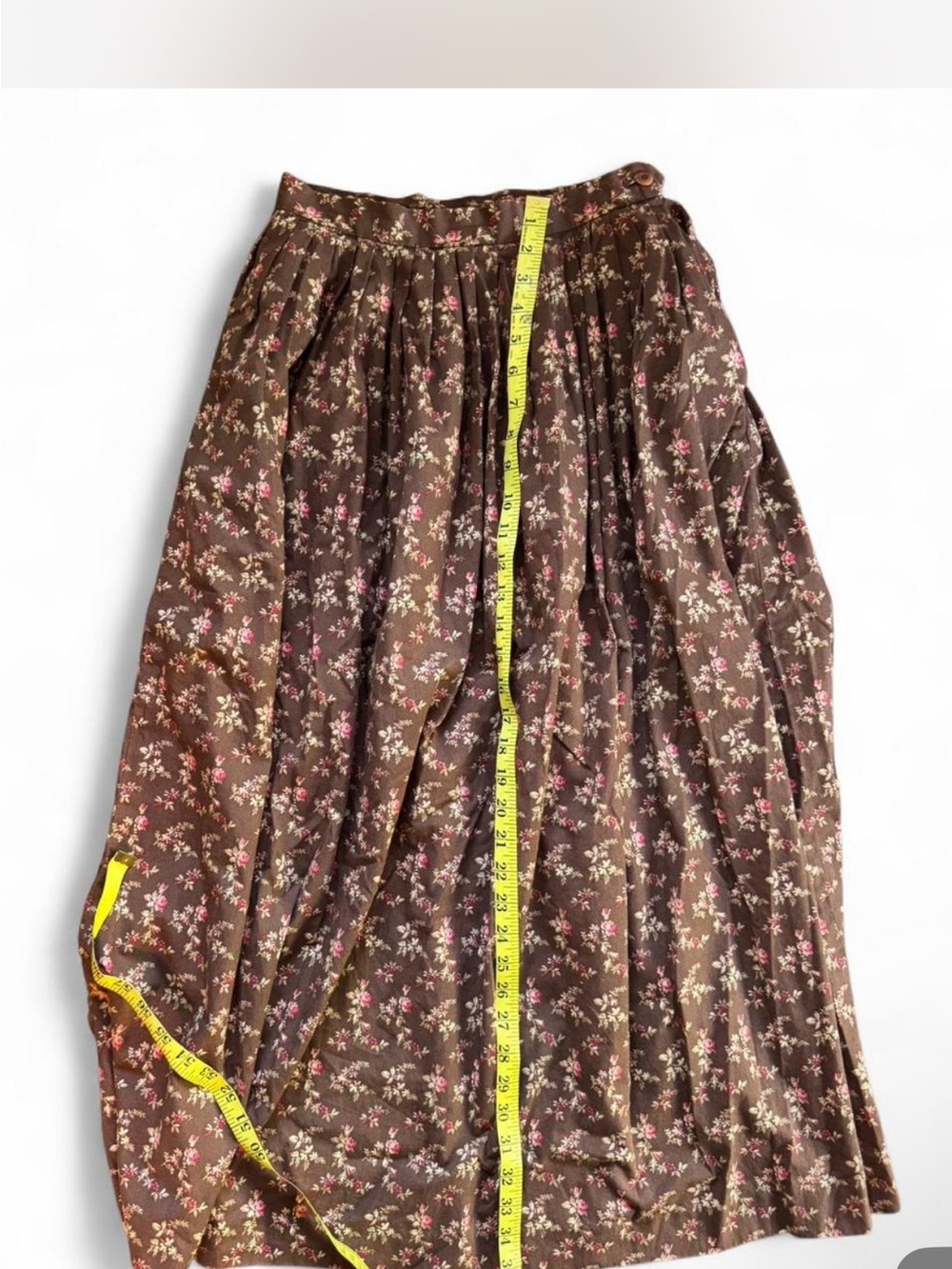 Ralph Lauren Country Label Brown Floral Midi Skirt - Picture 4 of 4